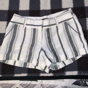 Express Black and White Low Rise Midi Shorts